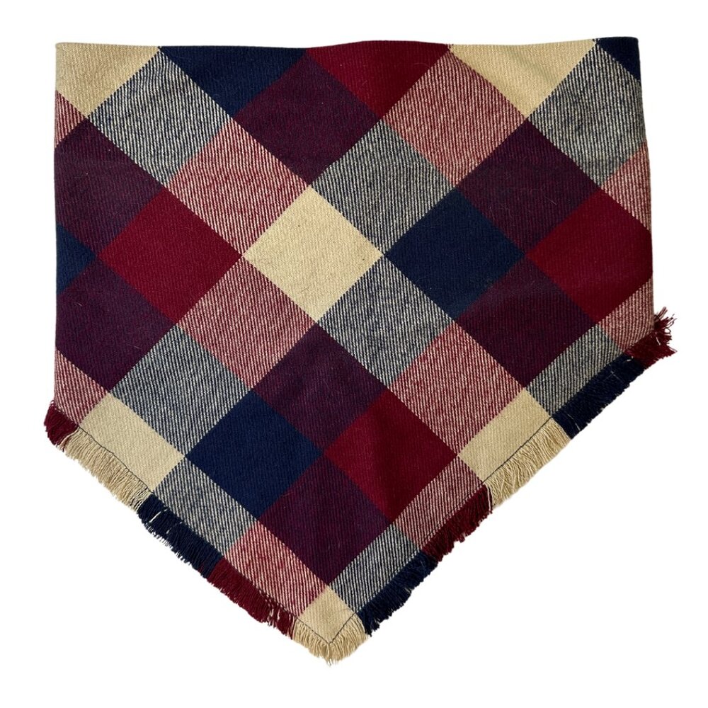 Flannel Dog Bandana | Sweater Weather Snap On Pet Accessory | Size Large